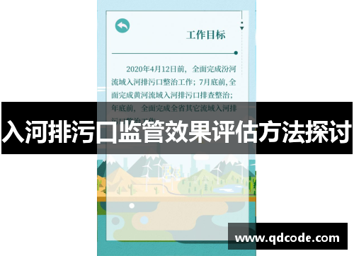 入河排污口监管效果评估方法探讨